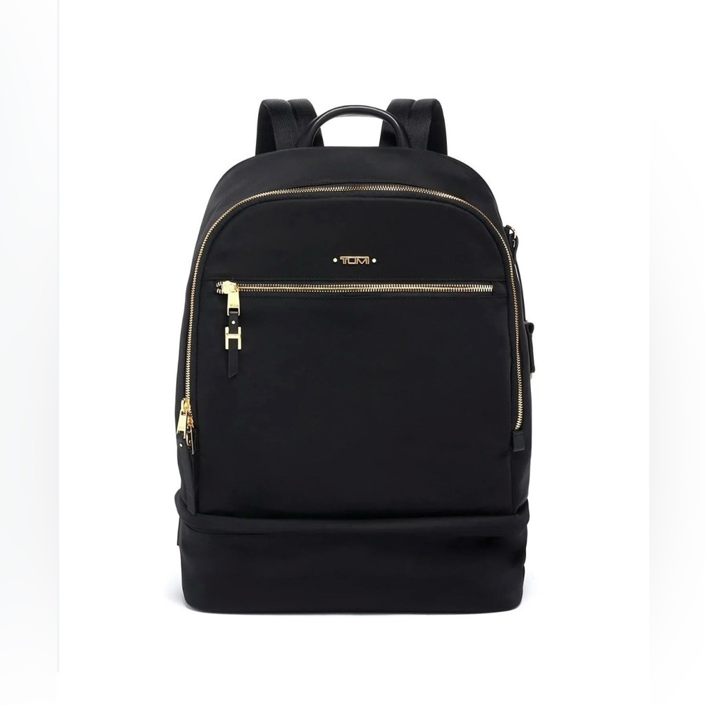 NWOT Tumi Voyageur Brooklyn Backpack - Black with gold details